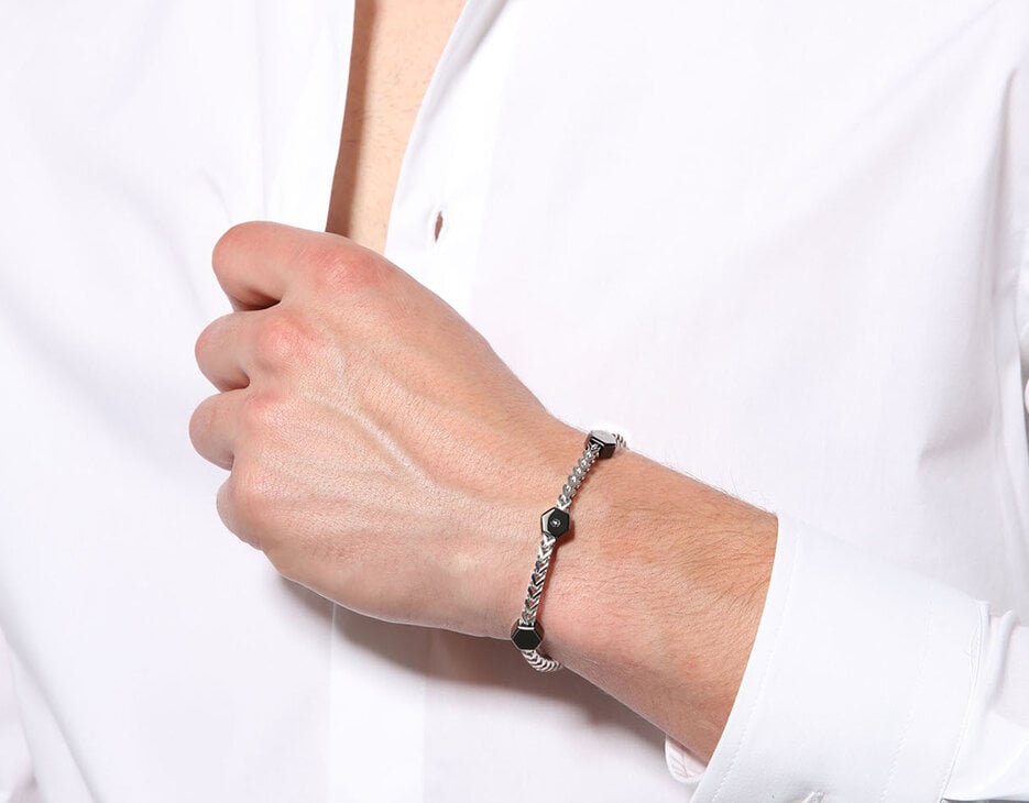 Men's bracelet with  diamonds, 086 Men's bracelet with  diamonds, 086, hi-res-1