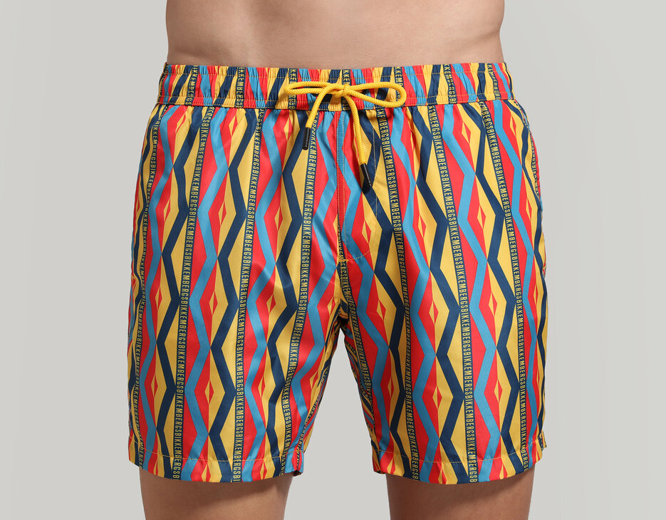 Men's all-over swim shorts, YELLOW Men's all-over swim shorts, YELLOW, hi-res-1