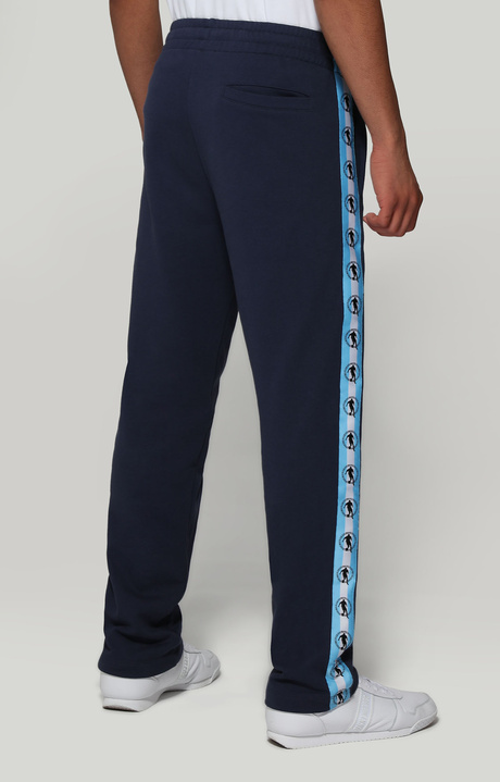 Men's sweatpants with tape, BLUE Men's sweatpants with tape, BLUE, hi-res-1