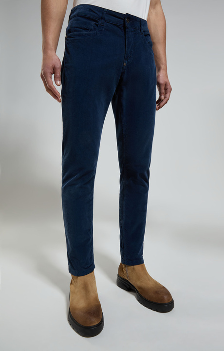 Pantaloni uomo slim fit in velluto, DRESS BLUES, hi-res-1