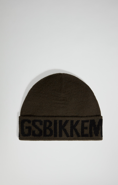 Men's winter hat with logo, GREEN, hi-res-1