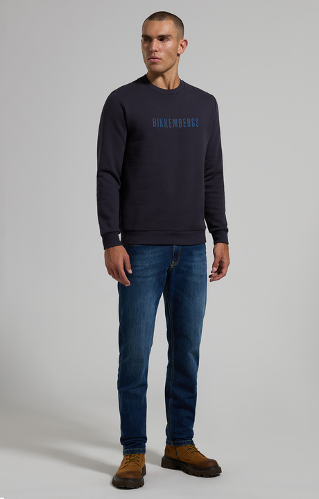 Men's sweatshirt with logo, BLUE GRAPHITE, hi-res-1