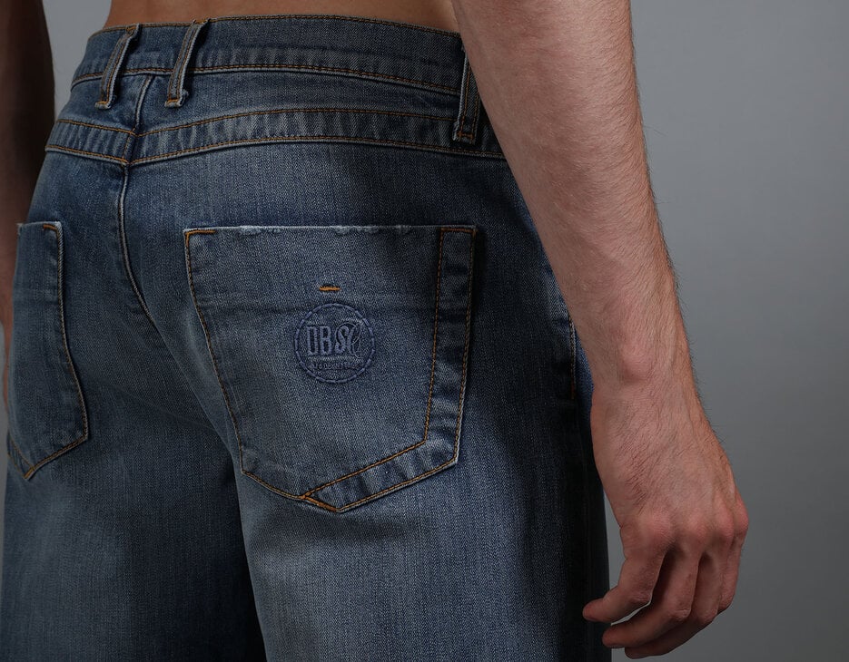 Men's washed denim jeans, DENIM Men's washed denim jeans, DENIM, hi-res-1