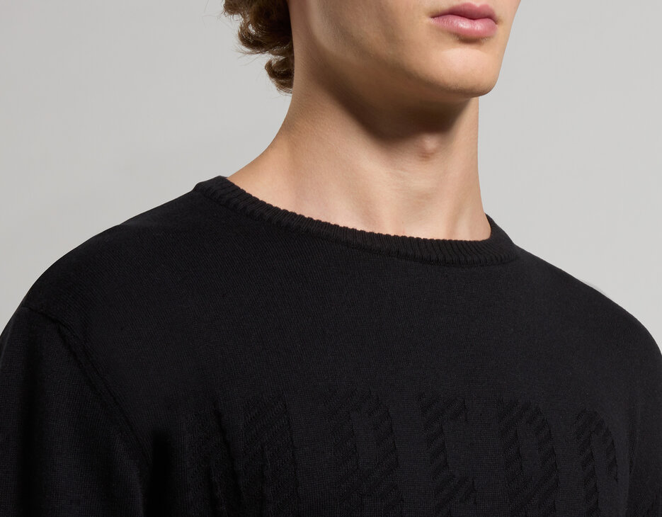 Men’s sweater with maxi logo, BLACK Men’s sweater with maxi logo, BLACK, hi-res-1
