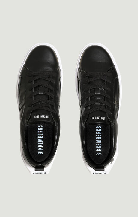 Callum Men S Leather Sneakers Black Bikkembergs
