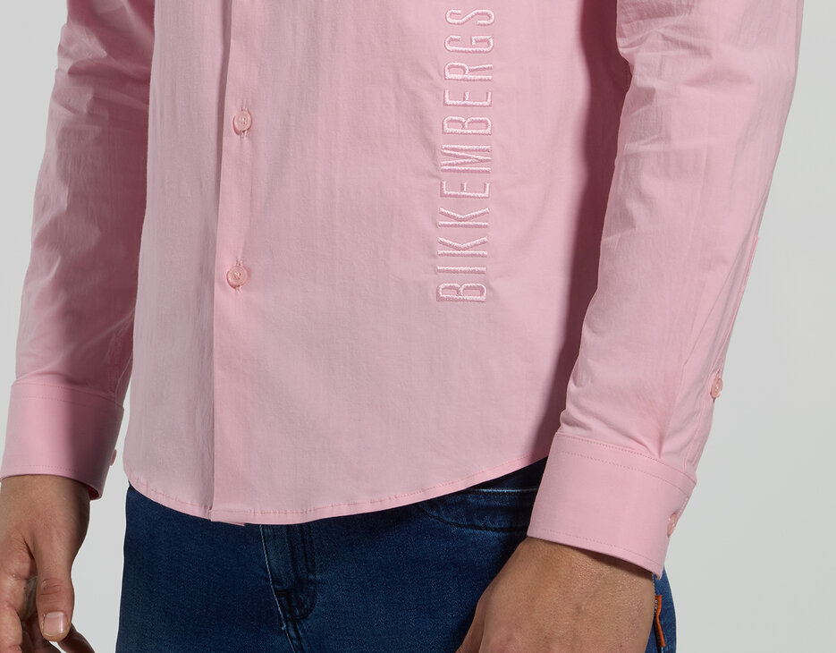 Camicia uomo slim fit con ricamo, CANDY PINK, hi-res-1