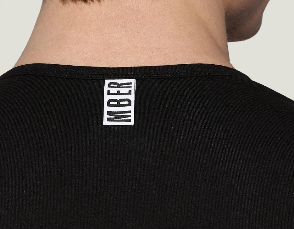 Men's V-neck undershirt, BLACK Men's V-neck undershirt, BLACK, hi-res-1