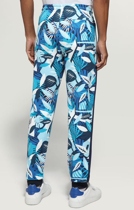 Men's joggers - tropical print, TROPICAL BLUE, hi-res-1