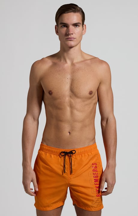 Men's logo print boardshorts, ORANGE Men's logo print boardshorts, ORANGE, hi-res-1