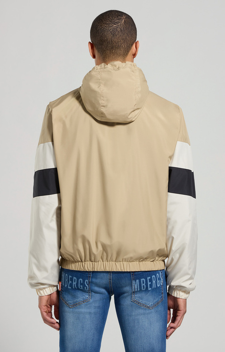 Colour block men's jacket, OLIVE GREY, hi-res-1