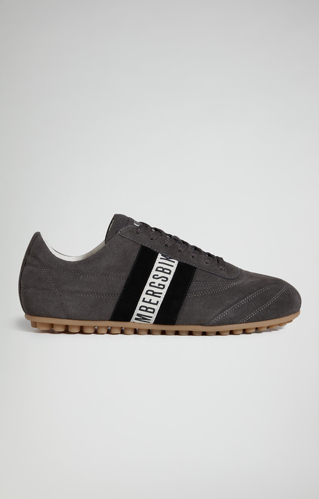 Men's Soccer suede leather sneakers, DARK GREY, hi-res-1
