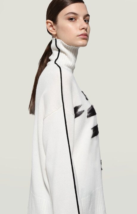 bikkembergs White Women's pullover with needlepunch decoration