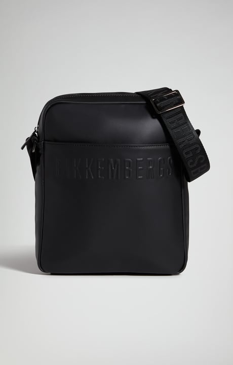 Men's Avery messenger bag with embossed logo, BLACK, hi-res-1