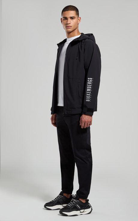 Men's nylon jacket, BLACK, hi-res-1