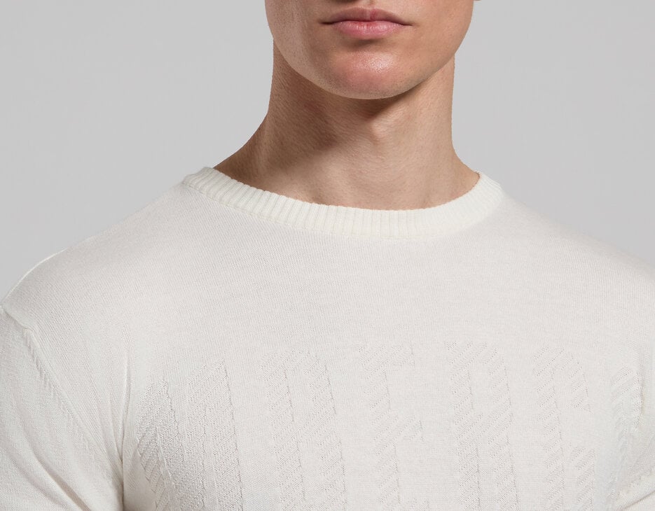 Men’s sweater with maxi logo, OFF WHITE Men’s sweater with maxi logo, OFF WHITE, hi-res-1