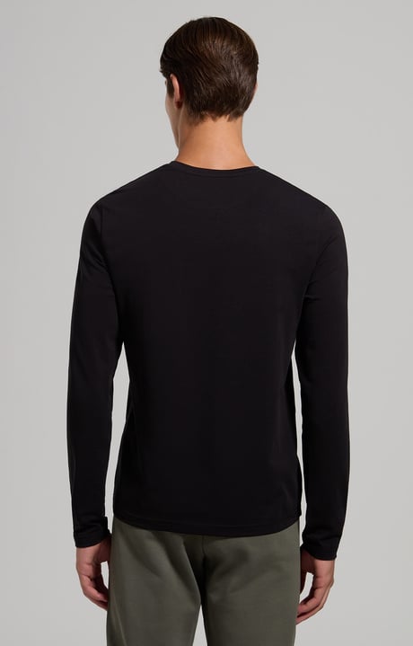 Men's slim fit long sleeve T-shirt, BLACK Men's slim fit long sleeve T-shirt, BLACK, hi-res-1