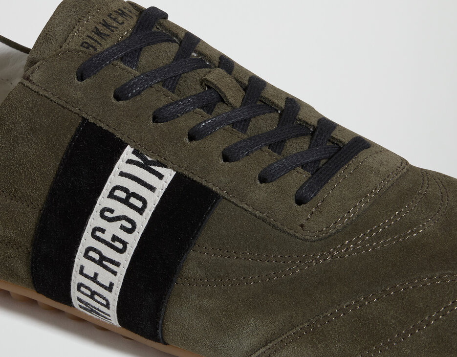 Men's Soccer suede leather sneakers, VERDE MILITARE, hi-res-1