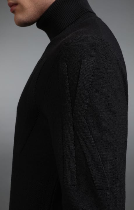 Maglione uomo grigio scuro a collo alto, GREY, hi-res-1