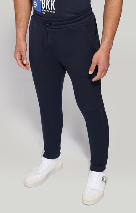 Men's sweatpants with tape, BLUE Men's sweatpants with tape, BLUE, hi-res-1