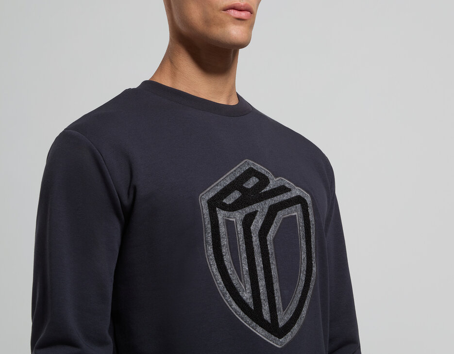 Men's round neck sweatshirt, ANTHRACITE Men's round neck sweatshirt, ANTHRACITE, hi-res-1