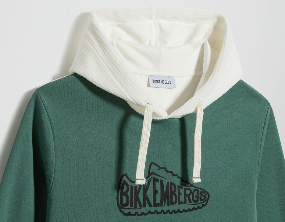 Boys' Cotton Hooded Sweatshirt, DUCK GREEN, hi-res-1