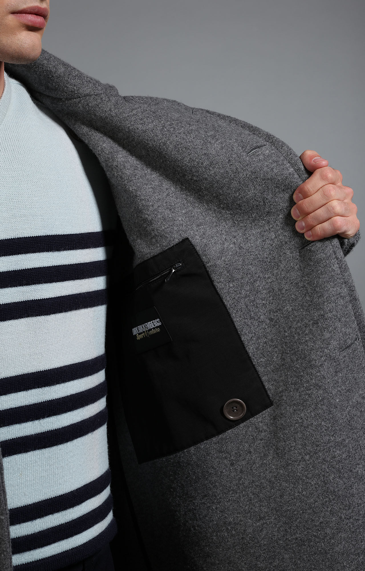 Grey Men's grey double breasted coat | Bikkembergs