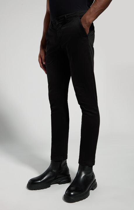 Gabardine men's pants, BLACK, hi-res-1