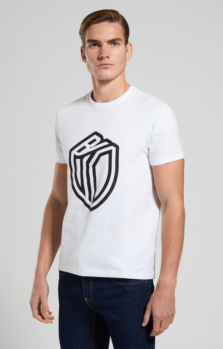 T-shirt uomo slim fit, WHITE, hi-res-1