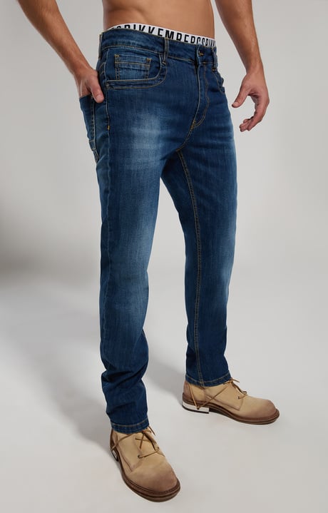 Regular fit men's jeans, BLUE DENIM MEDIUM/DARK LAV.3, hi-res-1