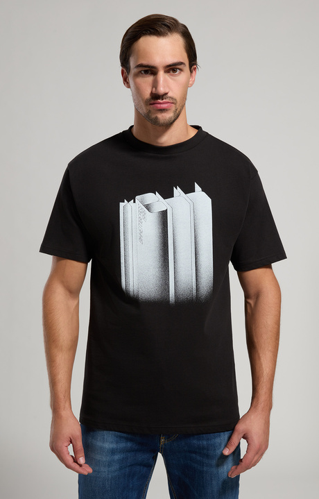 T-shirt in jersey stampato, BLACK, hi-res-1