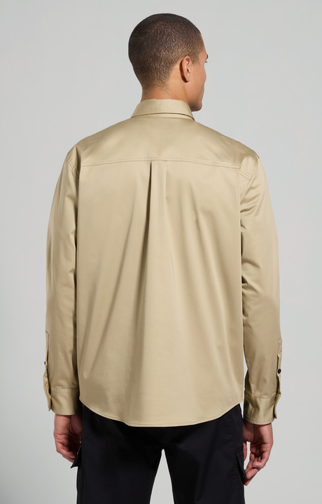 Gabardine men's shirt, OLIVE GREY, hi-res-1