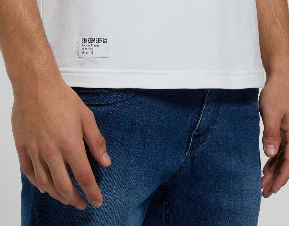 Men's soccer-print T-shirt, WHITE, hi-res-1