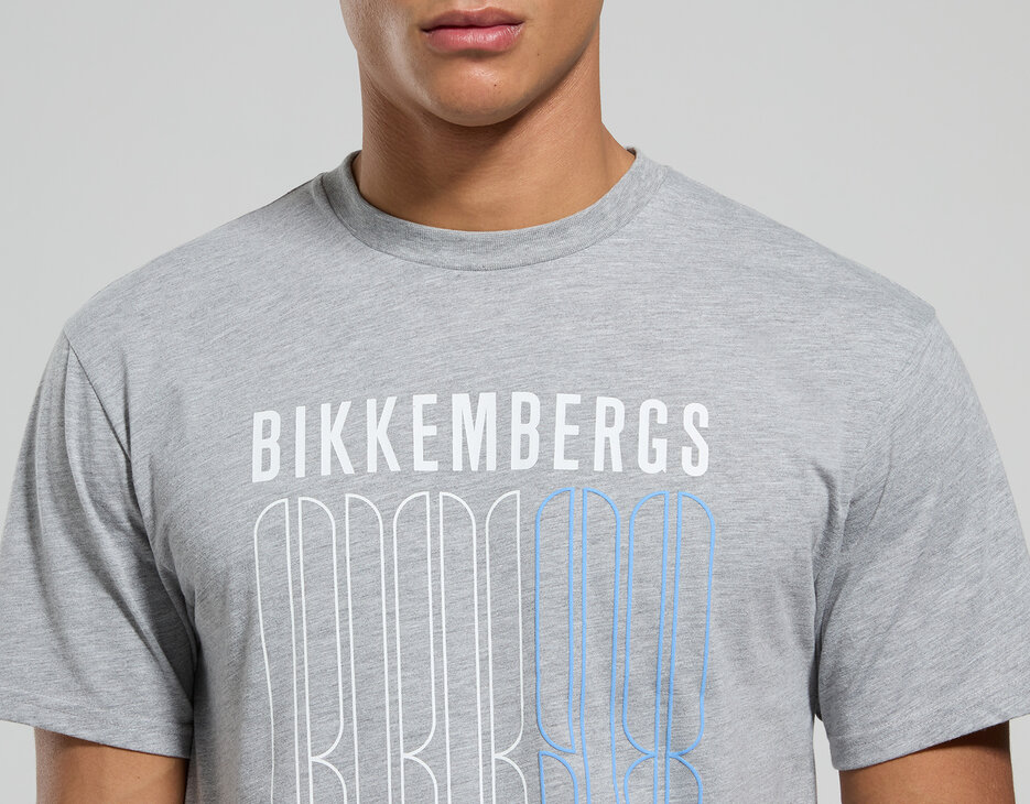 Men's print T-shirt, GREY MELANGE MID/LIGH Men's print T-shirt, GREY MELANGE MID/LIGH, hi-res-1