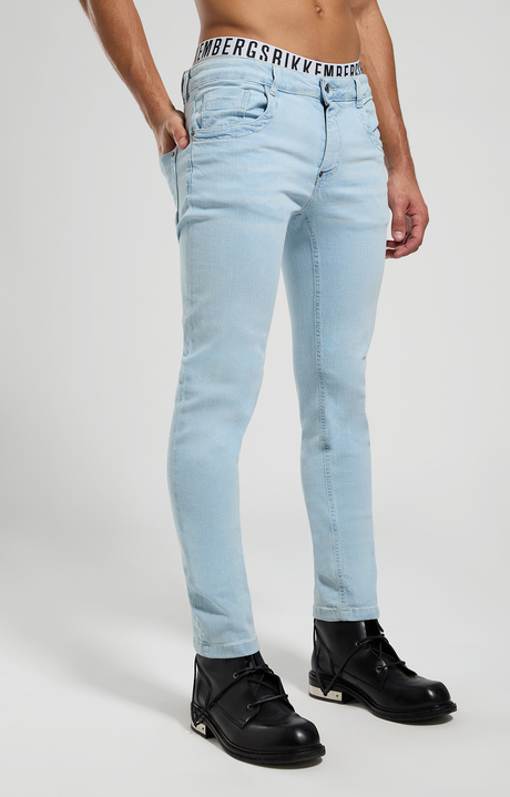 Slim fit men's jeans, L6 BLUE DENIM, hi-res-1