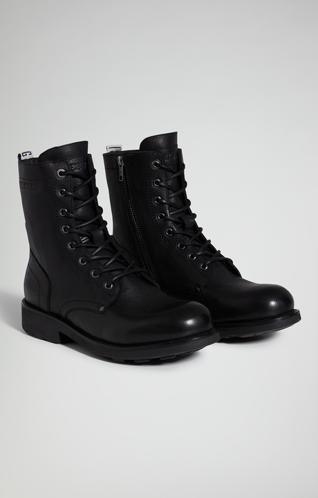 Men's Vintage M leather ankle boots with lightweight rubber sole, BLACK, hi-res-1