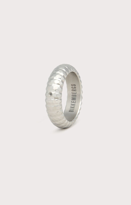 bikkembergs Bikkembergs men's silver ring with diamond