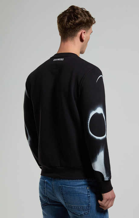 Printed men's sweatshirt, BLACK, hi-res-1