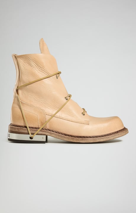 Met hole men's lace up boots, CREAM Met hole men's lace up boots, CREAM, hi-res-1