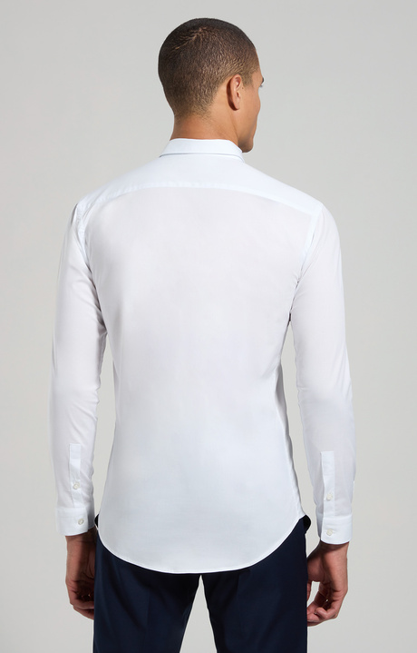 Logo print men's shirt - slim fit, WHITE, hi-res-1