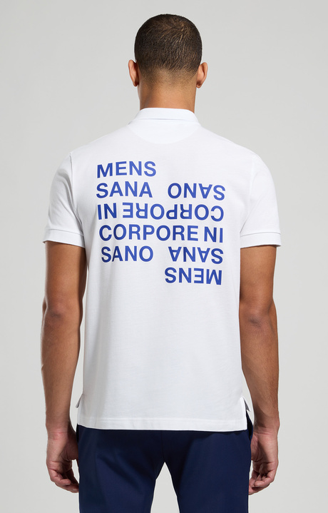 Men's polo shirt - back print, WHITE, hi-res-1