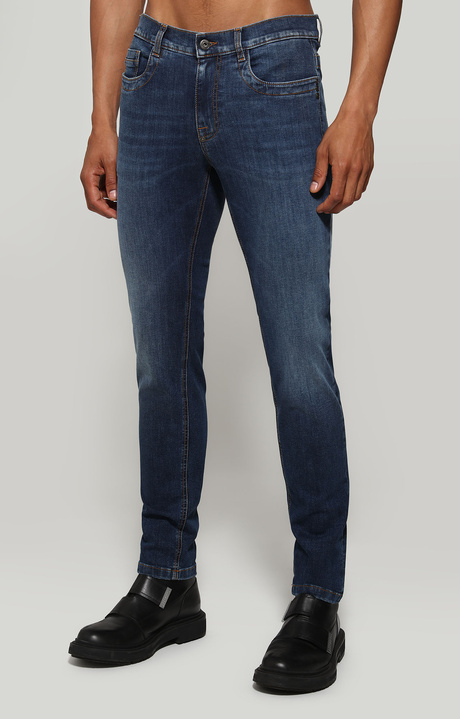 Men's slim fit jeans printed on back, BLUE DENIM, hi-res-1