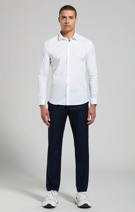 Logo print men's shirt - slim fit, WHITE, hi-res-1