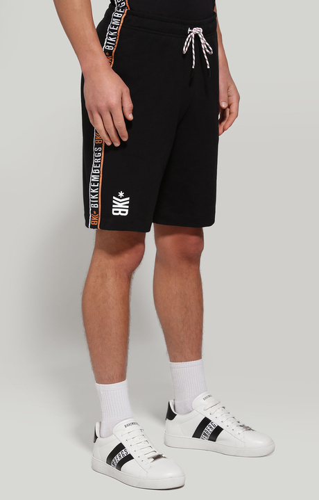 Men's shorts with jacquard tape, BLACK, hi-res-1