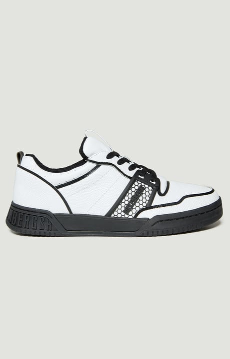Scoby men's leather basketball sneakers, WHITE Scoby men's leather basketball sneakers, WHITE, hi-res-1
