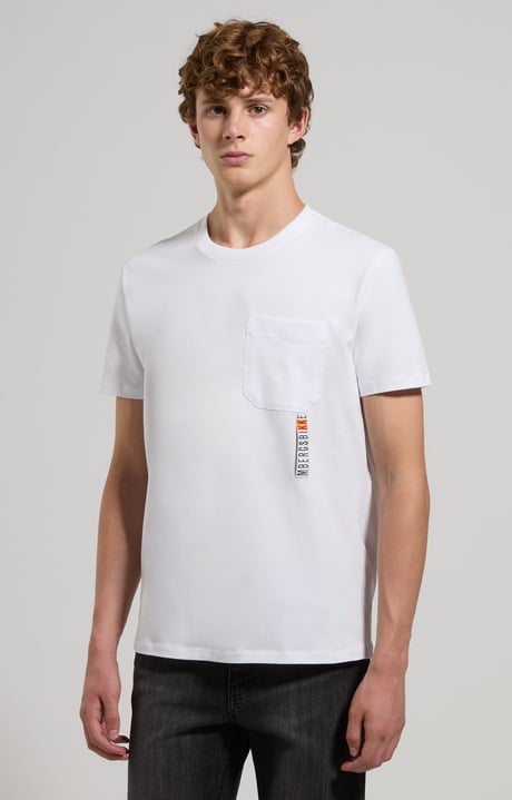 Slim fit men’s T-shirt with chest pocket, WHITE Slim fit men’s T-shirt with chest pocket, WHITE, hi-res-1
