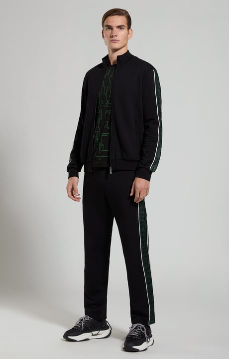 Logo trim men's joggers , BLACK, hi-res-1