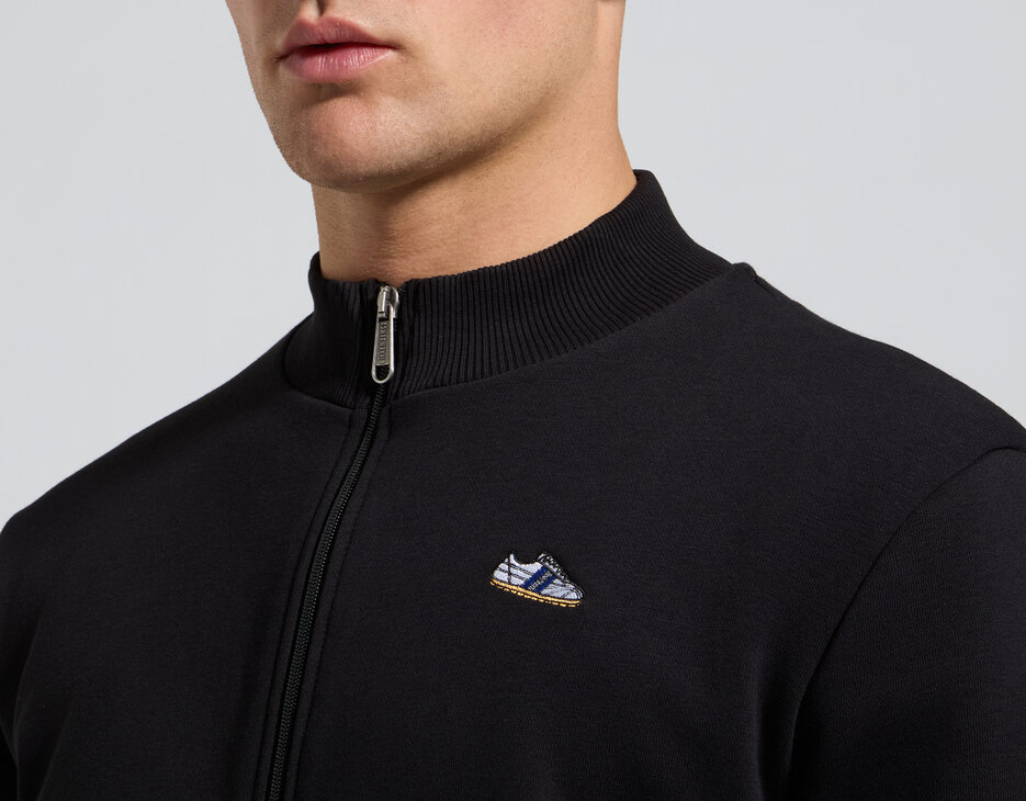 Men&rsquo;s sweatshirt with embroidered flap, BLACK, hi-res-1
