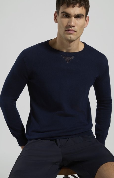 Men's cotton knit shirt, BLACK IRIS, hi-res-1