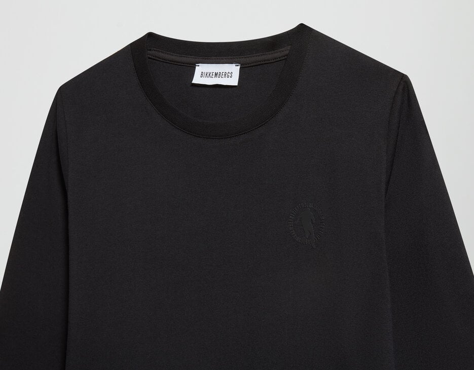 junior's long-sleeve T-shirt with logo, BLACK junior's long-sleeve T-shirt with logo, BLACK, hi-res-1