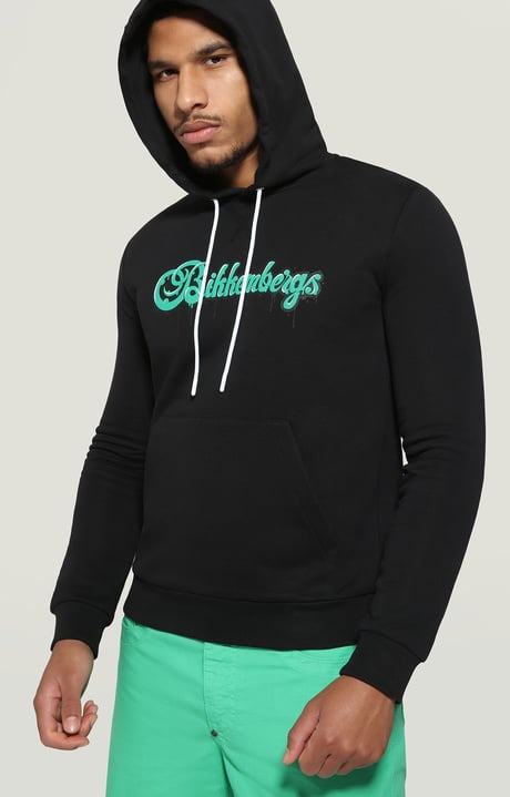 Men's sweatshirt with bubble graffiti print, BLACK Men's sweatshirt with bubble graffiti print, BLACK, hi-res-1